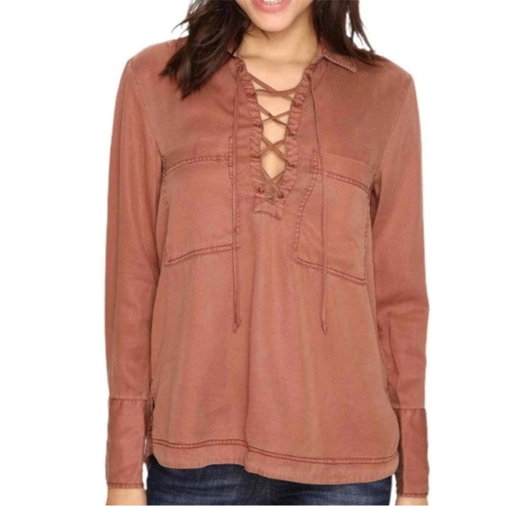 Free People Under Your Spell Tencel Lace-up Top